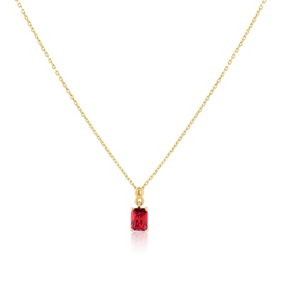 Midad July Necklace | Deep Red Ruby
