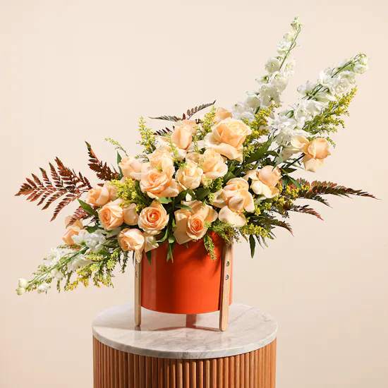 Peach Paradise | Metal Vase