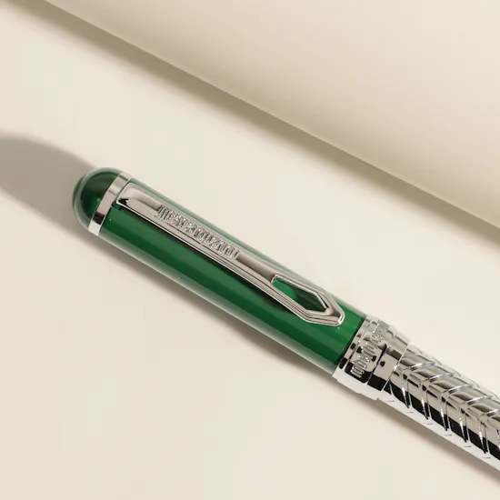 Roberto Cavalli Silver & Green Writing Pen