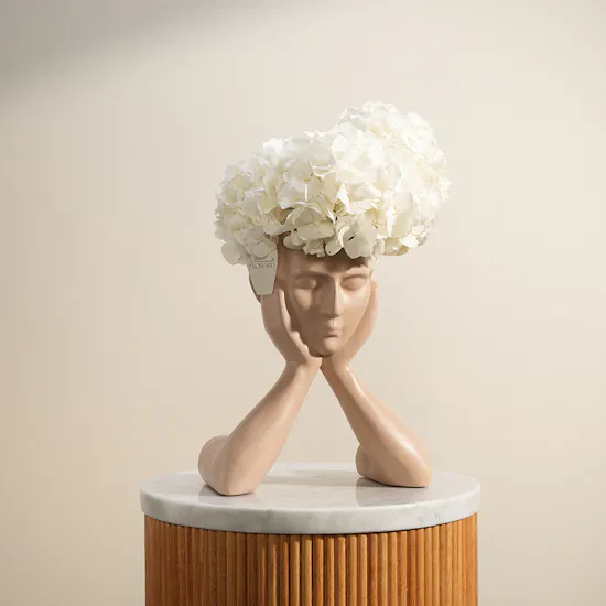 Delicate Beauty White Hydrangea Vase