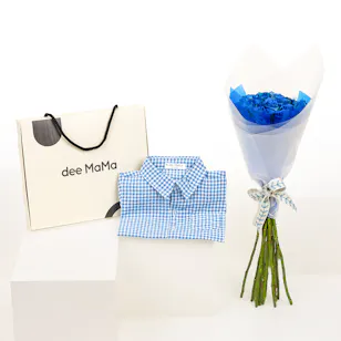 Dee Mama Blue Checkered Romper | Blue Rose Dee Mama Blue Checkered Romper | Blue Rose