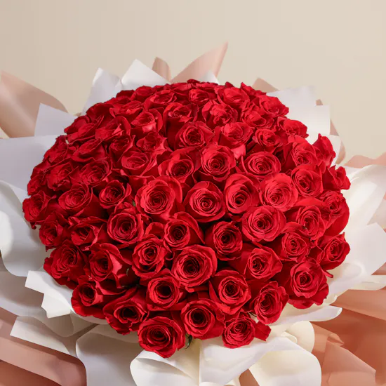 Romantic Red Roses Bouquet | 75 Flowers