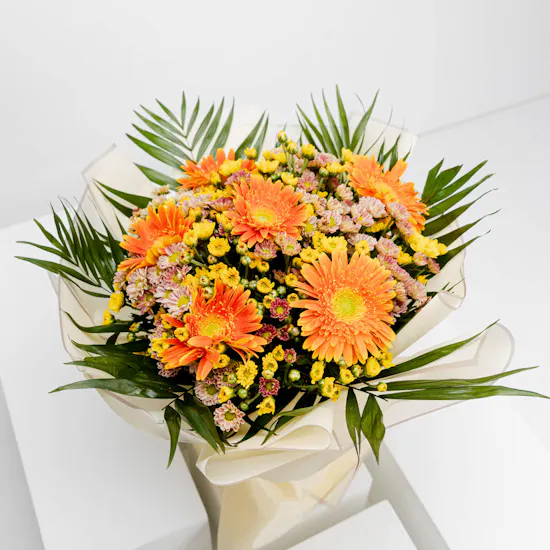 Chrysanthemum & Gerbera | Brown Wrap