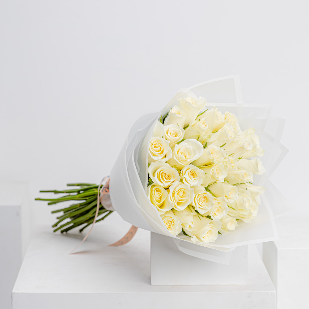 Graceful White Rose Bouquet