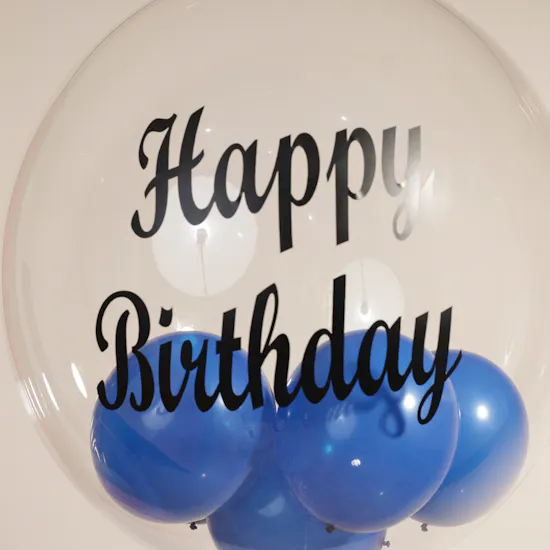 Balloonizer Happy Birthday Blue Bubble Balloons