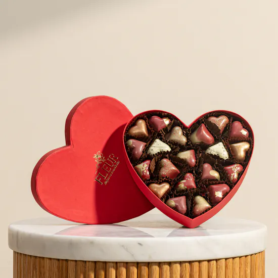 Fleur Red Heart Chocolate Box