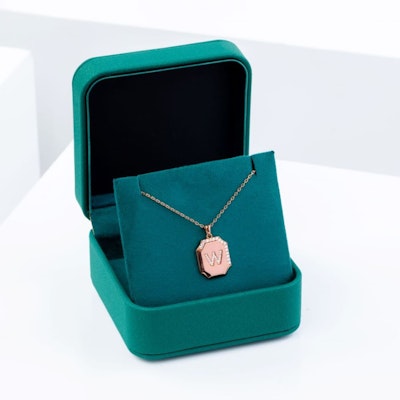 W necklace  rose gold  