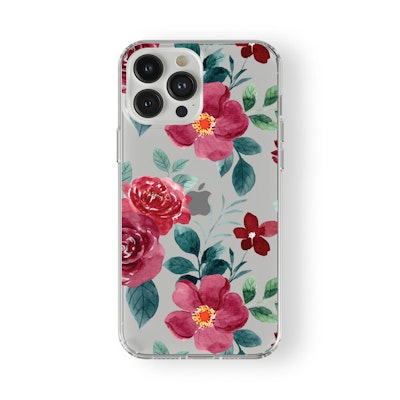 Case Basha Floral Red On White
