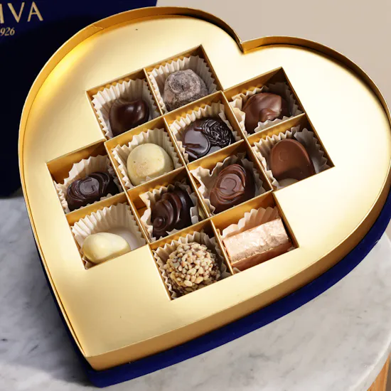 Godiva Blue Velvet Heart Chocolates Box