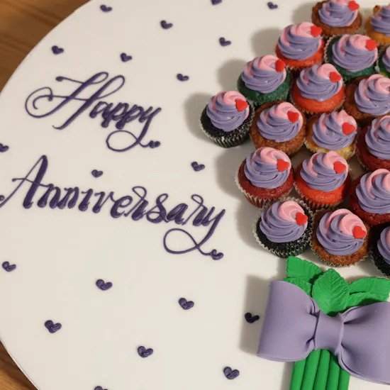 Helen's Mini Cup Cakes with Your Message | Flowers Vase