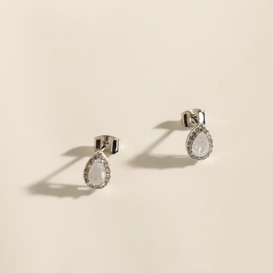 Alvira Teardrop White Gold Plated Jewelry Set