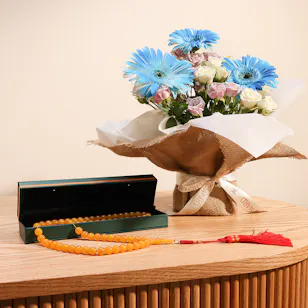 Floward Turabe Kahraman Misbaha | with Amber Smell | Orange Gerbera 