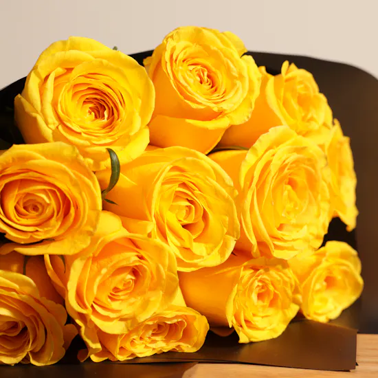 Bright Yellow Roses Bouquet