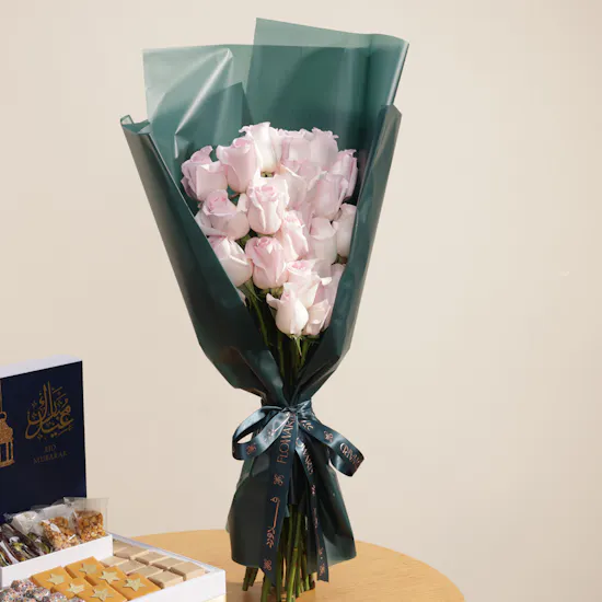 Le Chocolatier Dubai Eid Mubarak Sweets and Chocolate Box | Radiant Shiny Flowers