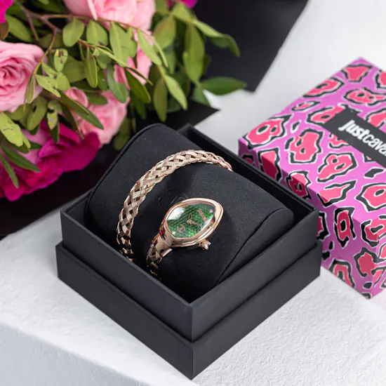 Just Cavalli Gold Snake Watch | Blooms