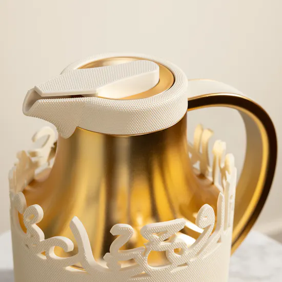 Otantik Mirral Vacuum White and Gold Flask