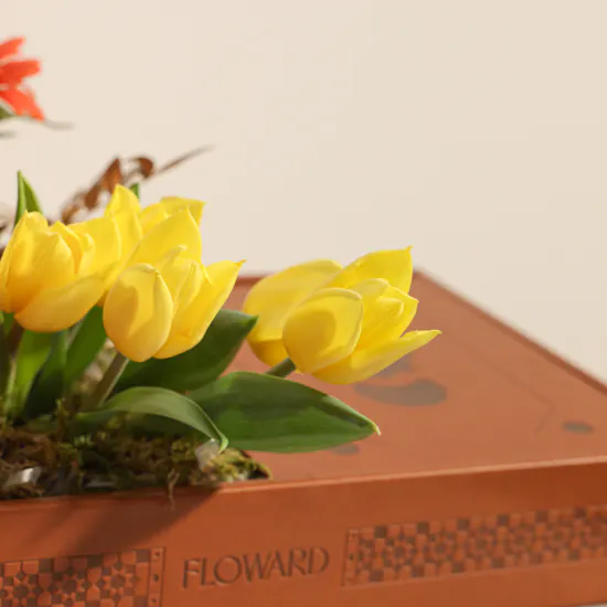 Floward Medium Brown Holy Quran with Elegant Flowers