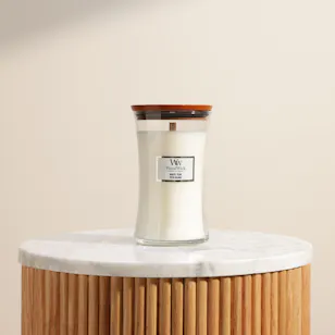 WoodWick White Teak Large Hourglass Candle | 609 g