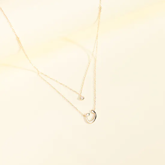 AV Jewelry Noon Letter in Arabic Gold Necklace