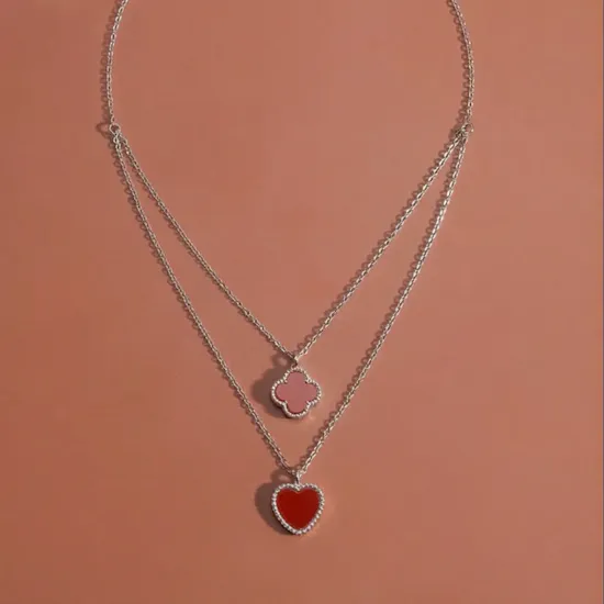 Zia Red Heart Silver Necklace