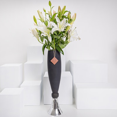 White Lilies I Black Vase