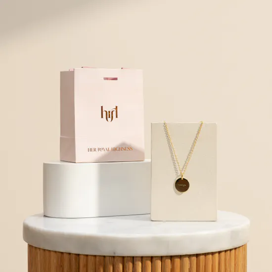 HRH I Love You Circular Gold Plated Necklace