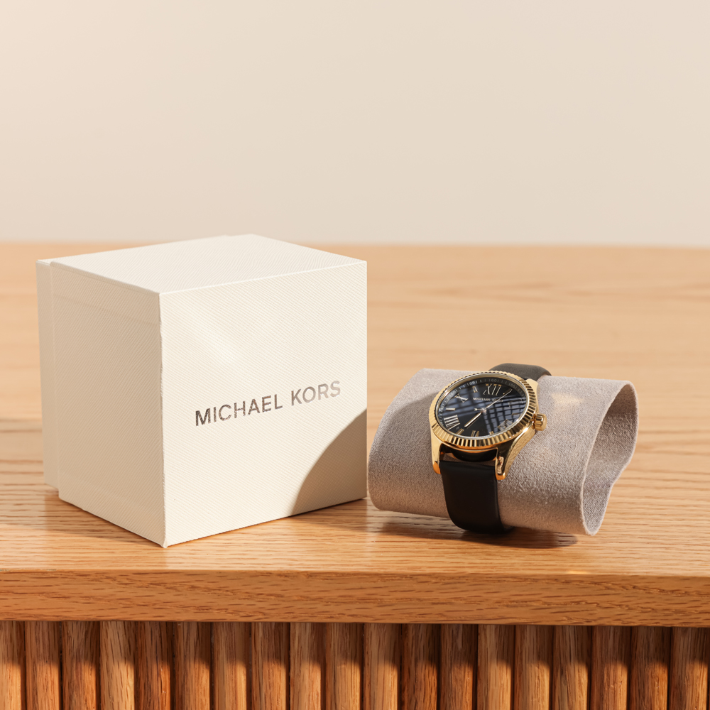 Michael Kors Black Leather Watch | for Women