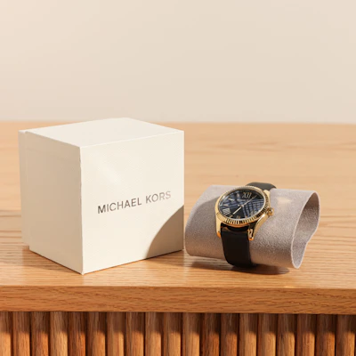 Michael Kors Black Leather Watch | for Women Michael Kors Black Leather Watch | for Women