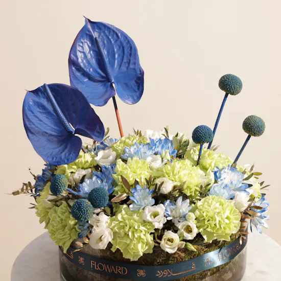 Azure Elegance Flower Vase