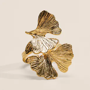 Lynyer Gold-plated Twisted Flora Petal Ring