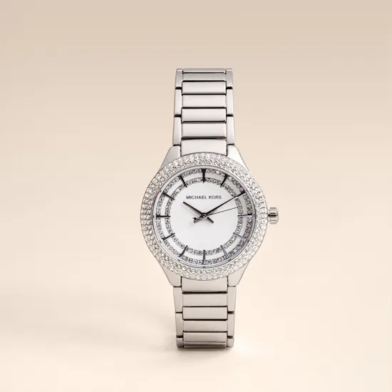 Michael Kors Mini Sylvia Pavé Silver-Tone Women's Watch