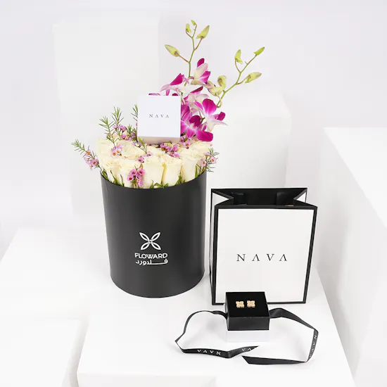 Nava Gold Earrings | Flower Box