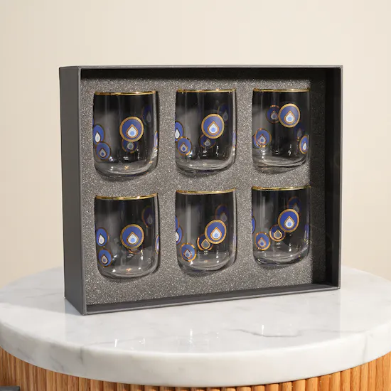 Dimlaj Charm Glass Tumbler Glass Cups Set