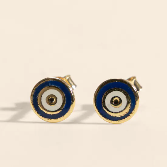 Miss L' Evil Eye Colored Stones Stud Kid's Earrings
