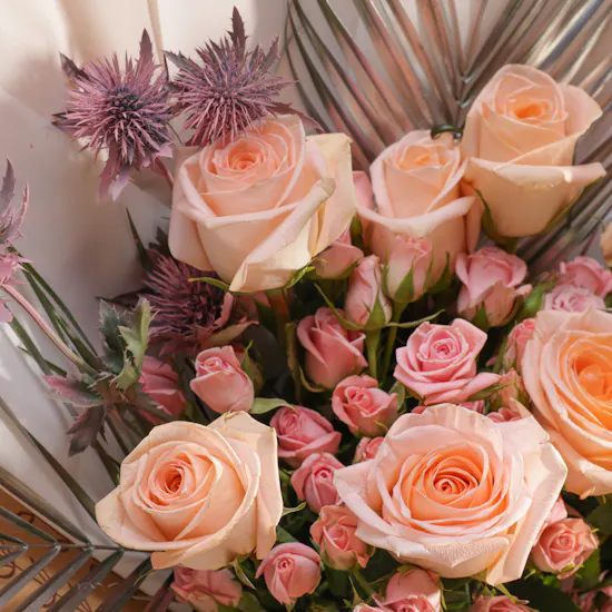 Peachy Elegance Flowers Bouquet