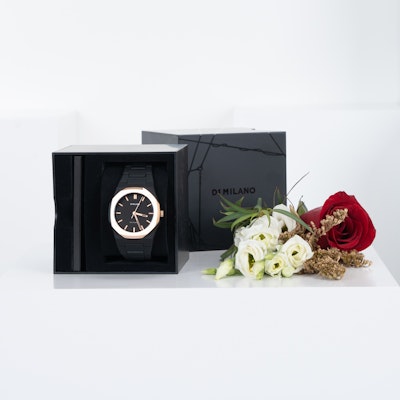 D1 Milano | Gents Black Bracelet Watch II | 4 Flowers