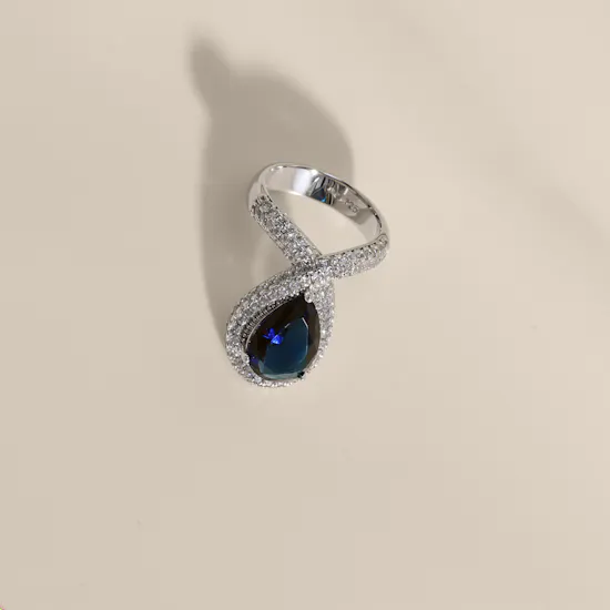 Floward Sapphire Tiara Silver Women's Ring | Size 8