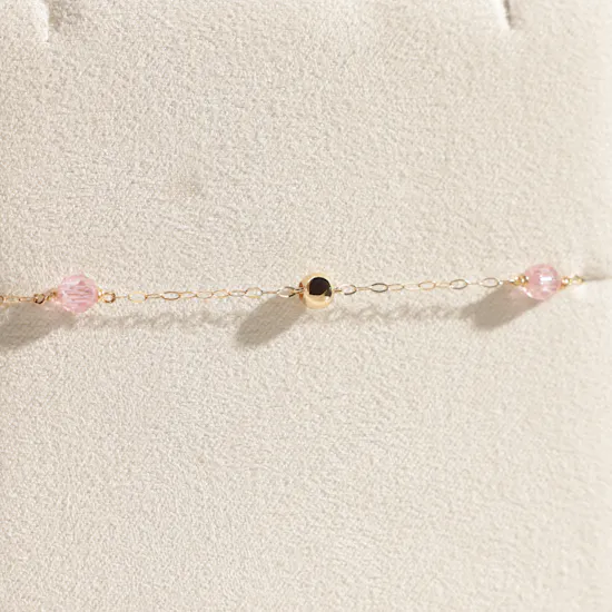 Miss L' by L'azurde Bead and Pink Stones Women's Bracelet