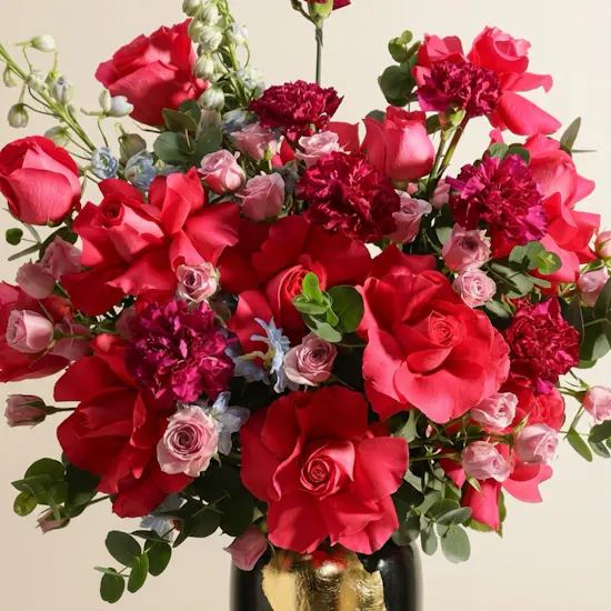 The Art of Fuchsia and Purple Flower Vase