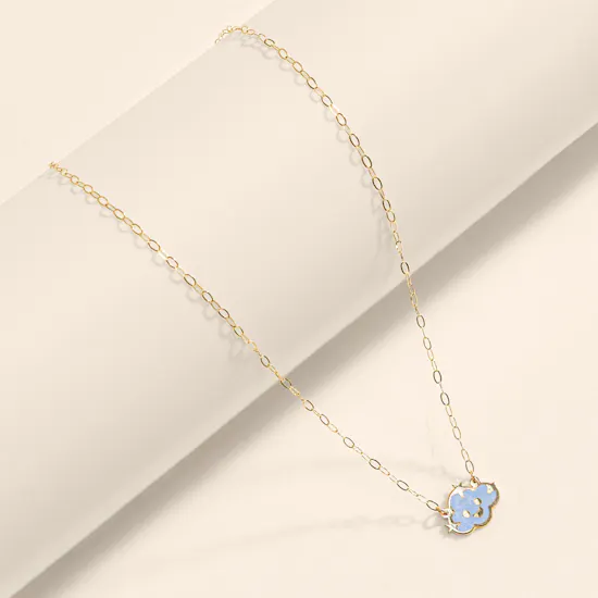 Miss L' Kids Cloud Enamel Coated Necklace