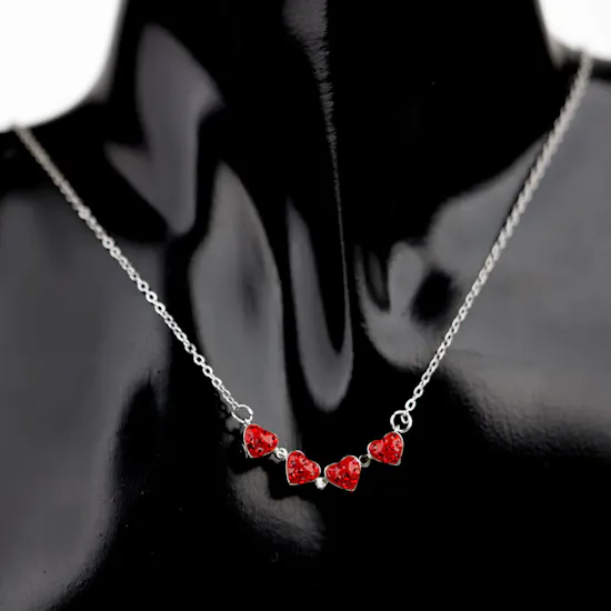 ZUS Magnetic Folding Four Hearts Necklace