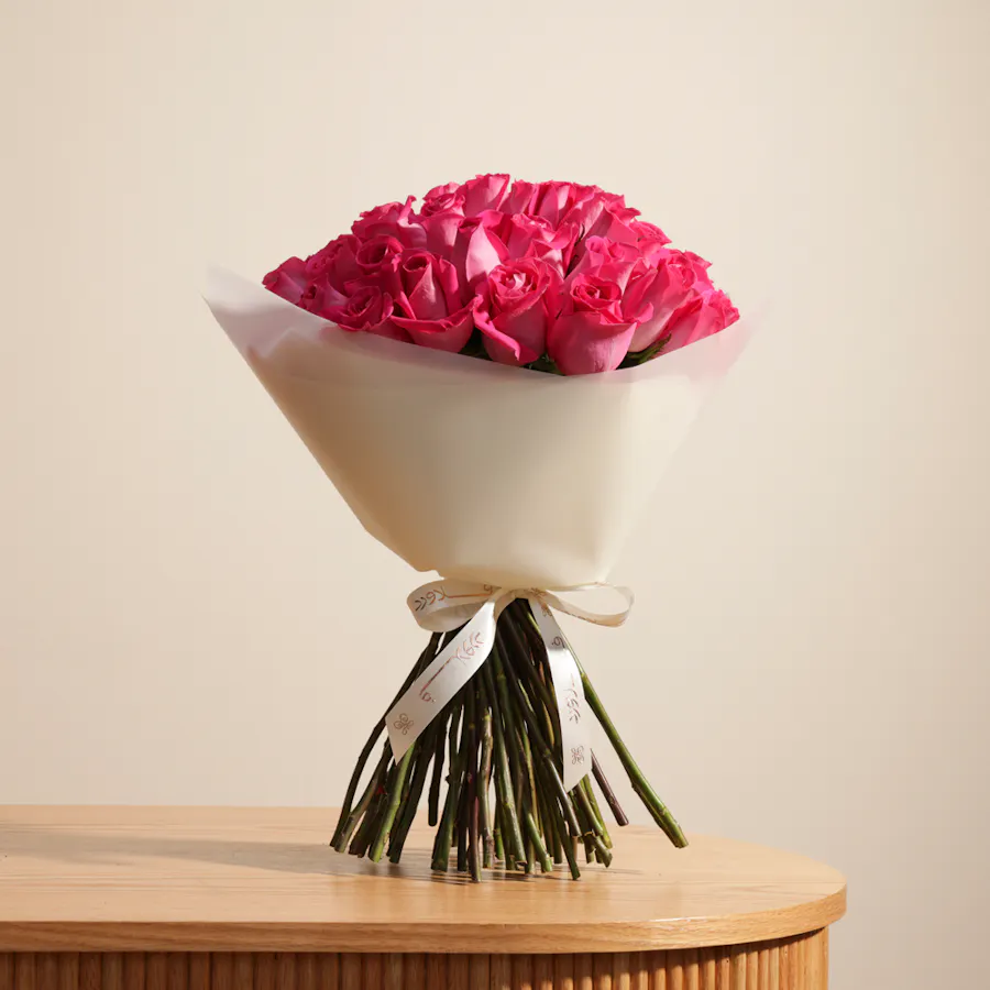 Charming Fuchsia Roses Bouquet 1
