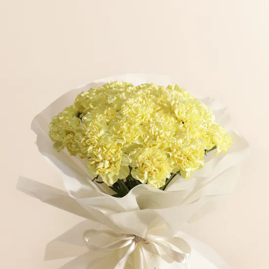 Sunny Yellow Carnation Bouquet