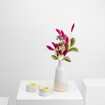 Tip of the Day Espresso Cups and Vase with Dried Flowers
