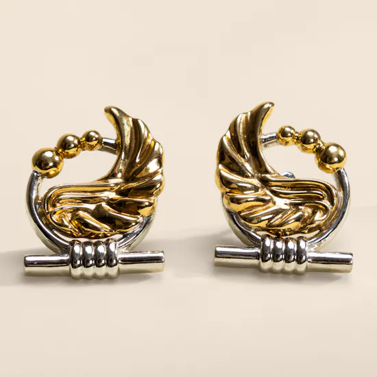 Siran by Iram Pharaonic Falcon Wing Hoop Earrings