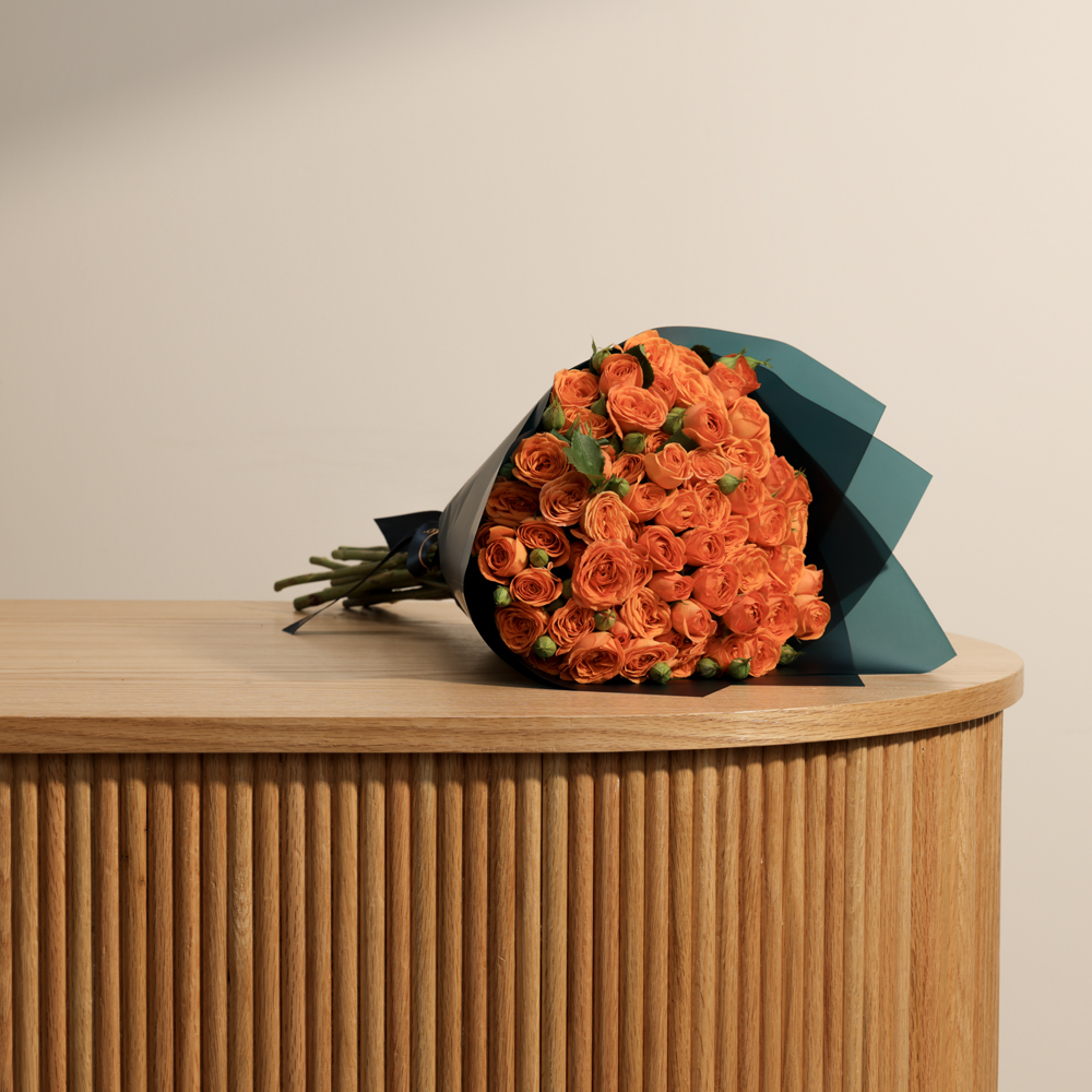 Citrus Charm Baby Rose Bouquet