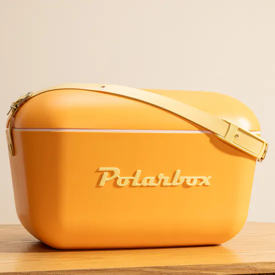 Polarbox Orange with Yellow Font and Handle 20L Ice Box