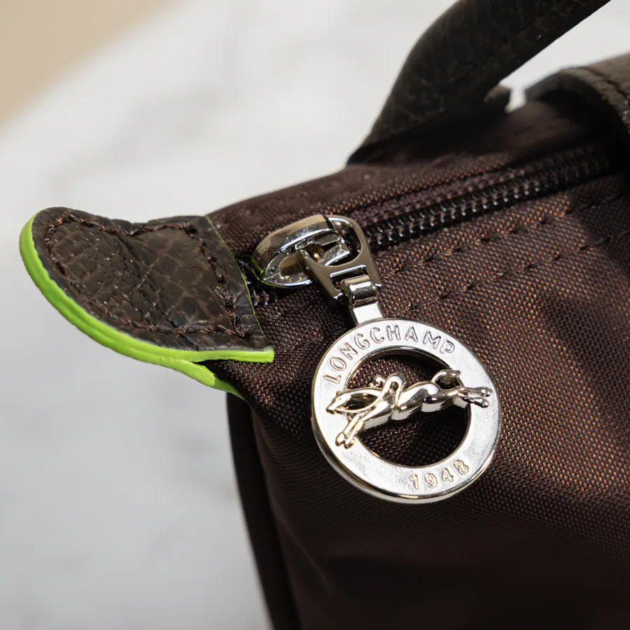 LongChamp Mocha Pochette with Handle Le Pliage Tote Bag 4