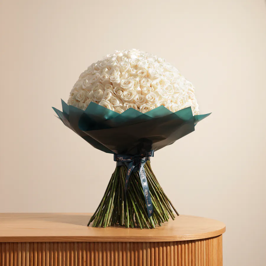 White Roses Bouquet | 250 Flowers 1