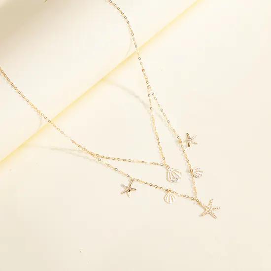 Miss L' Beach Layered Gold Necklace